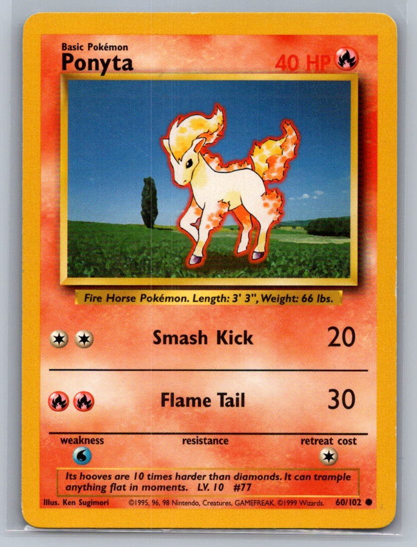 Ponyta Common 060/102 Base Set LP