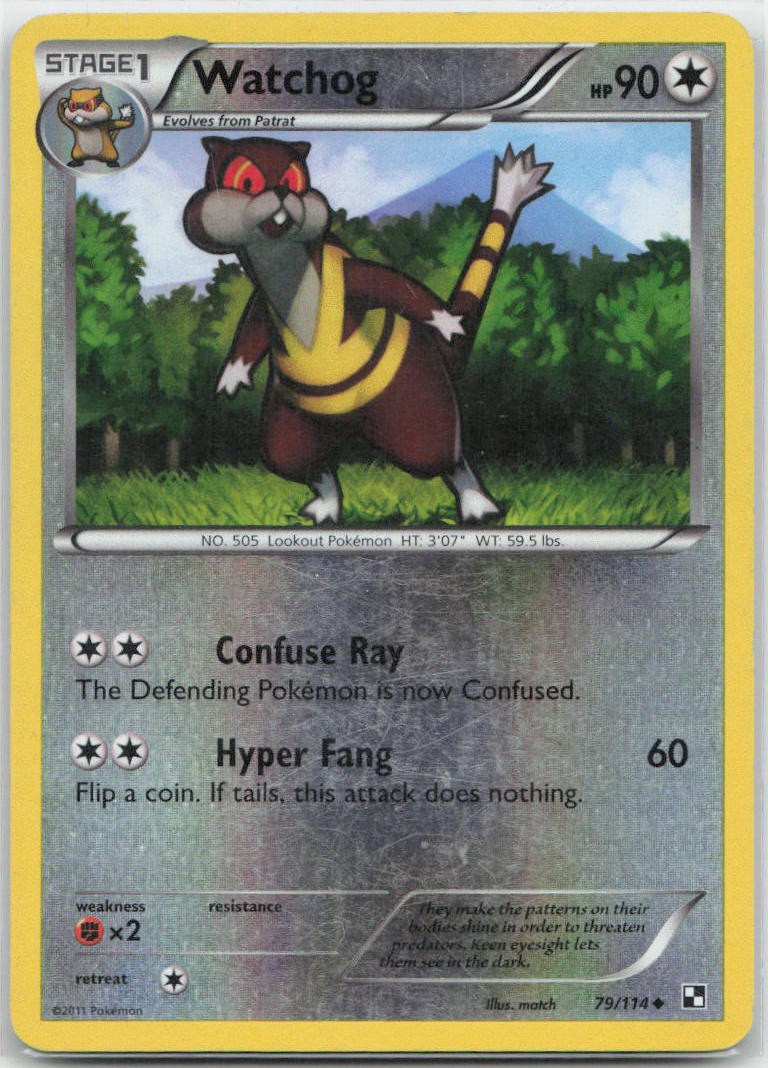 Watchog Reverse Holo Uncommon 79/114 Black and White LP