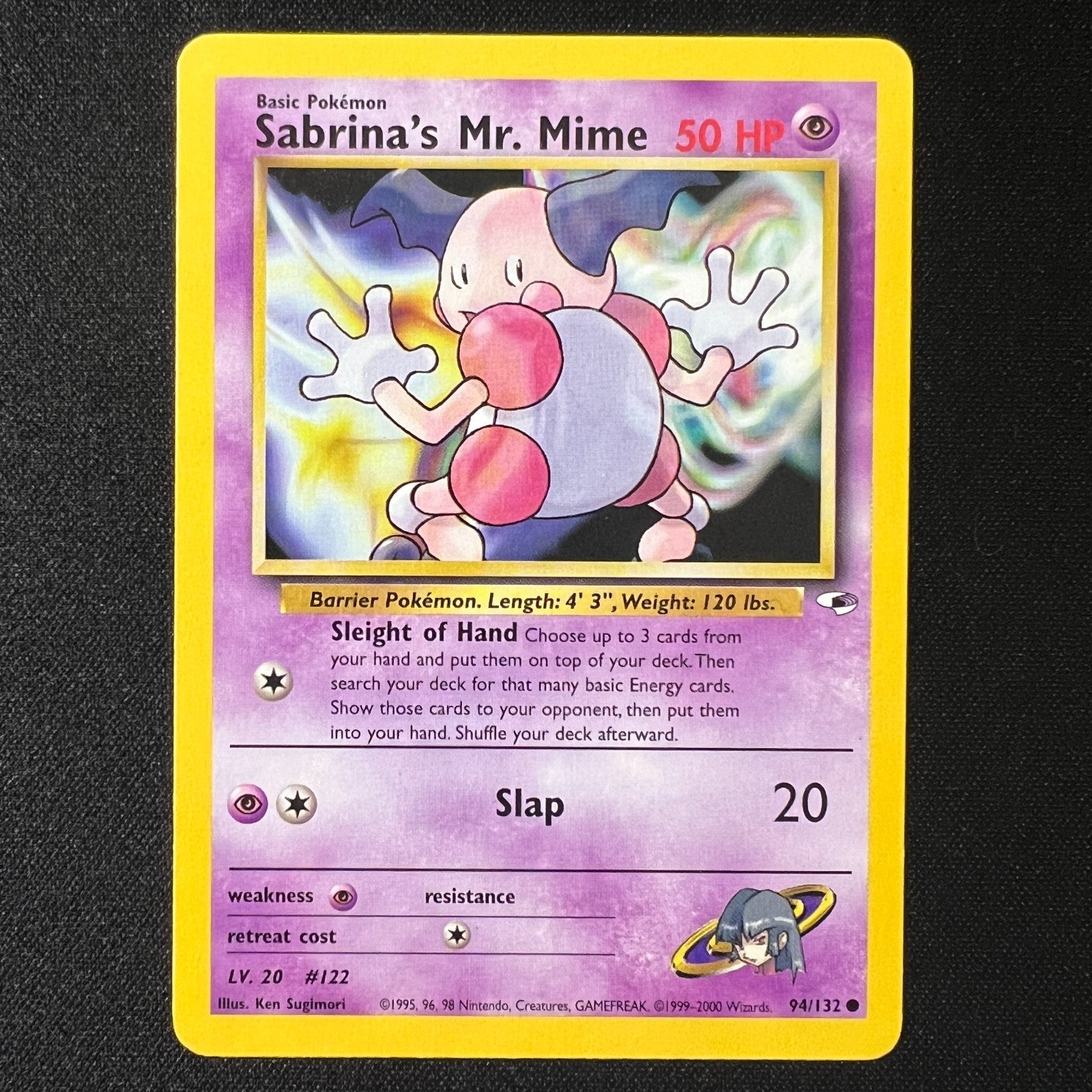 Sabrina's Mr Mime  94/132 – Gym Heroes Vintage WOTC Pokemon Cards TCG – LP