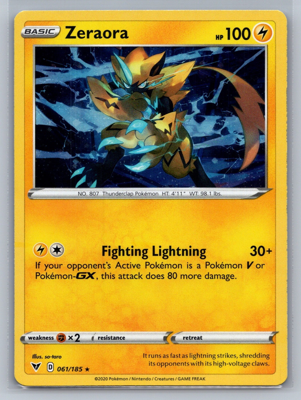 Zeraora - (Cosmos Holo) Holo Rare 061/185 Miscellaneous Cards & Products NM