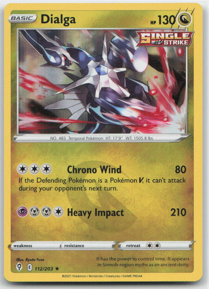 Dialga Holo Holo Rare 112/203 SWSH07: Evolving Skies NM