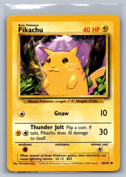 Pikachu Common 058/102 Base Set LP