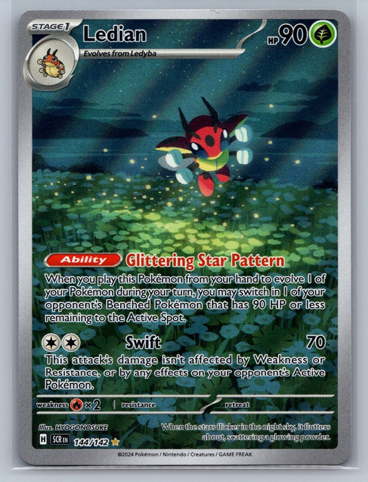 Ledian Holo Illustration Rare 144/142 SV07: Stellar Crown NM