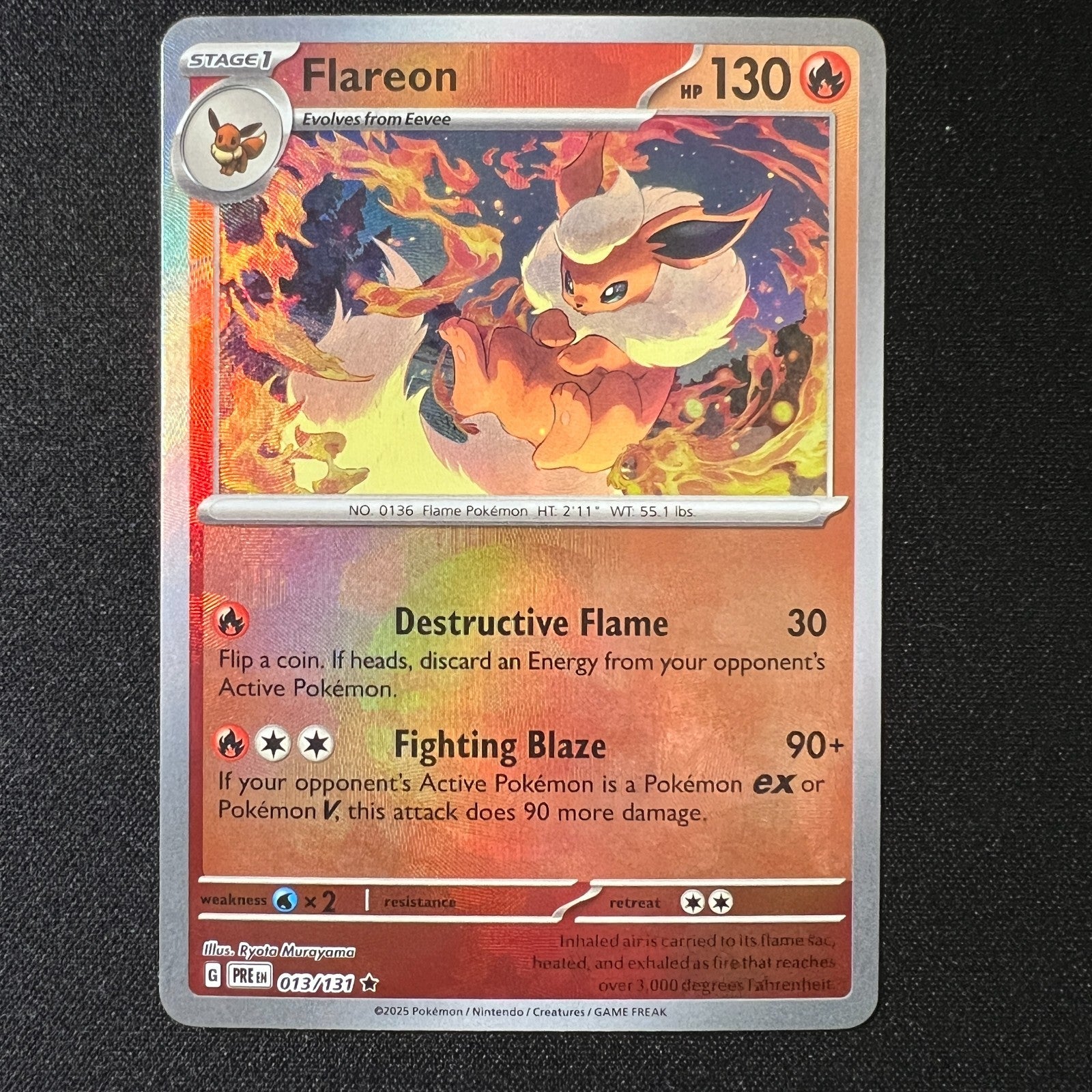 🔥 Flareon 13/131 – Prismatic Evolutions Pokeball Holo Pokemon Cards TCG NM