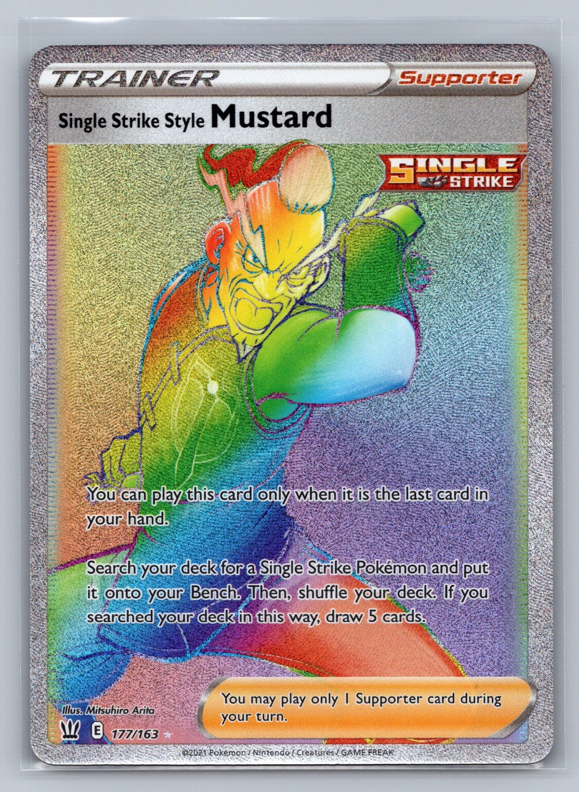 Single Strike Style Mustard (Secret) Holo Secret Rare 177/163 SWSH05: Battle Sty
