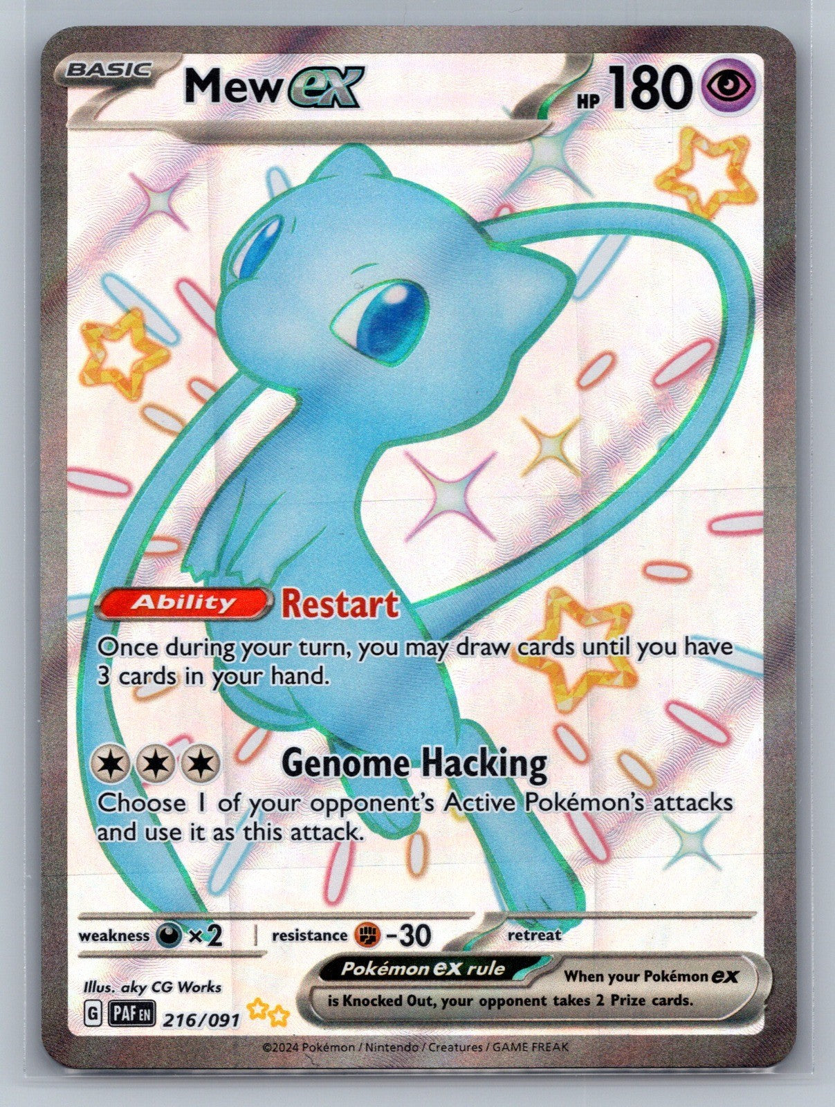 Mew ex Holo Shiny Ultra Rare 216/091 SV: Paldean Fates NM