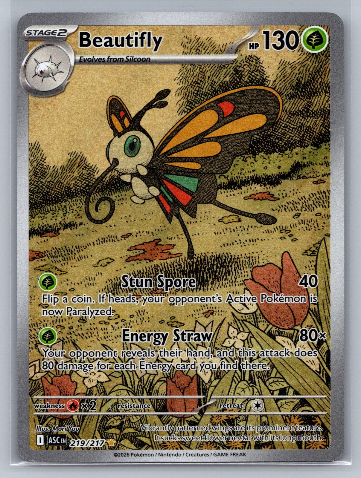 Beautifly - Holo Illustration Rare 219/217 ME: Ascended Heroes NM