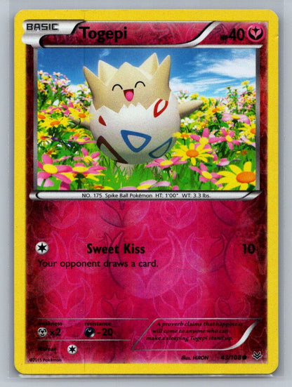 Togepi Reverse Holo Common 43/108 XY - Roaring Skies LP