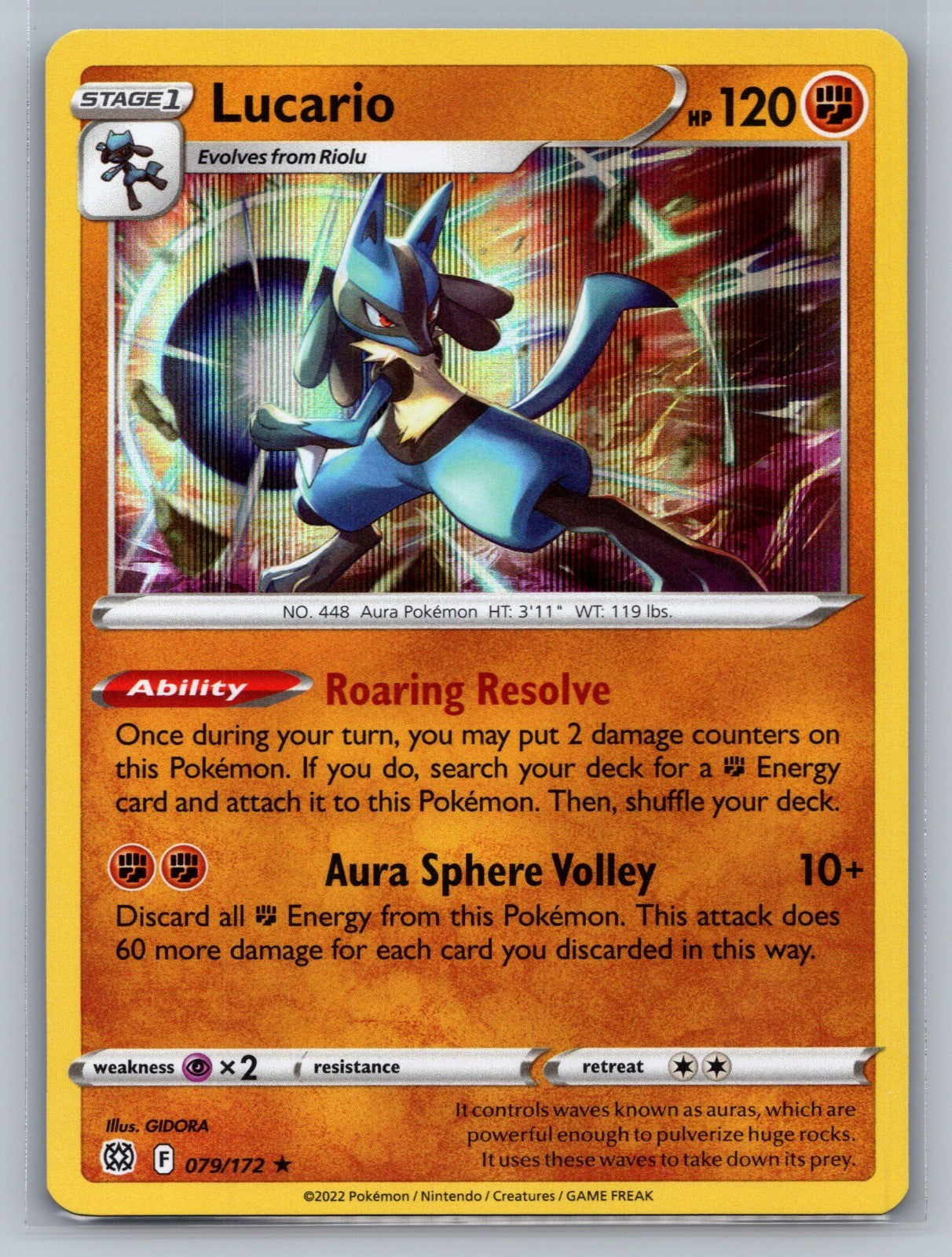 Lucario Holo Rare 079/172 SWSH09: Brilliant Stars NM