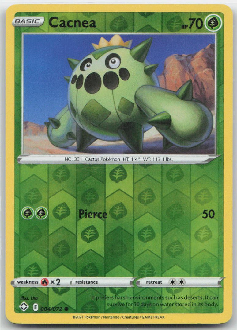 Cacnea Reverse Holo Common 004/072 Shining Fates NM