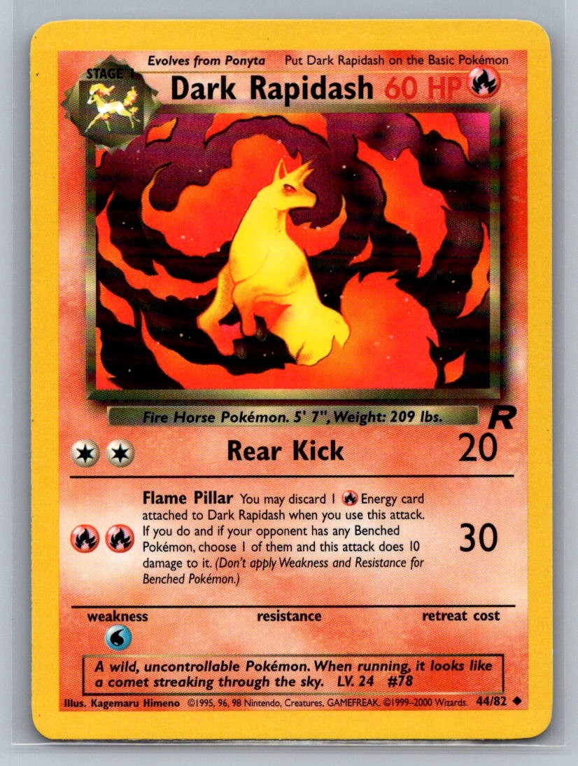 Dark Rapidash Unlimited Uncommon 44/82 Team Rocket LP