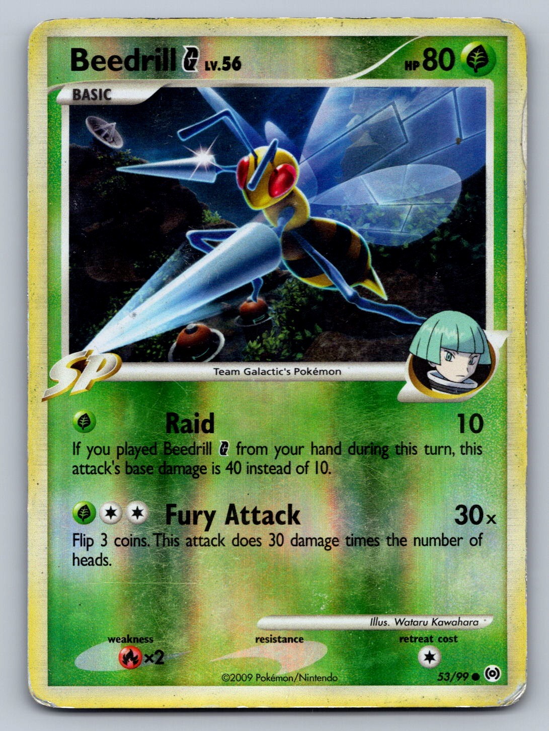 Beedrill G 53/99 Grass Reverse Holo Arceus LP