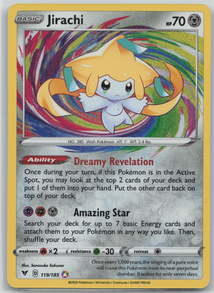 Jirachi Holo Amazing Rare 119/185 SWSH04: Vivid Voltage NM