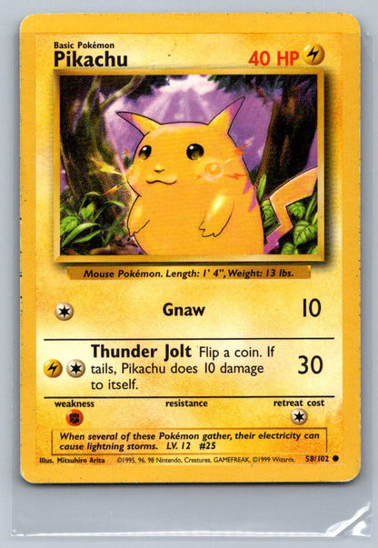 Pikachu Common 058/102 Base Set 2.5LP