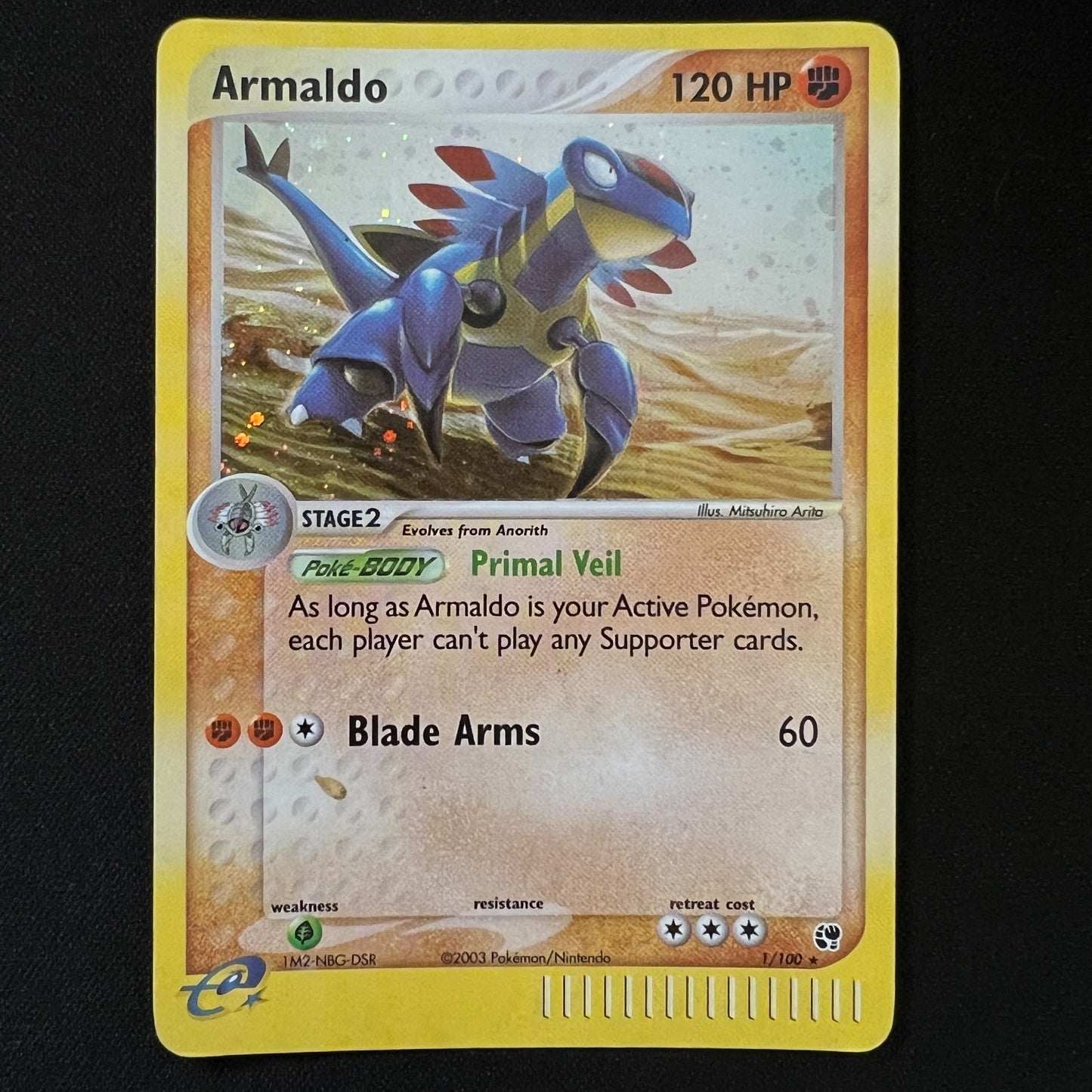 Armaldo - 1/100 - Pokemon Ex Sandstorm Vintage Holo Card LP