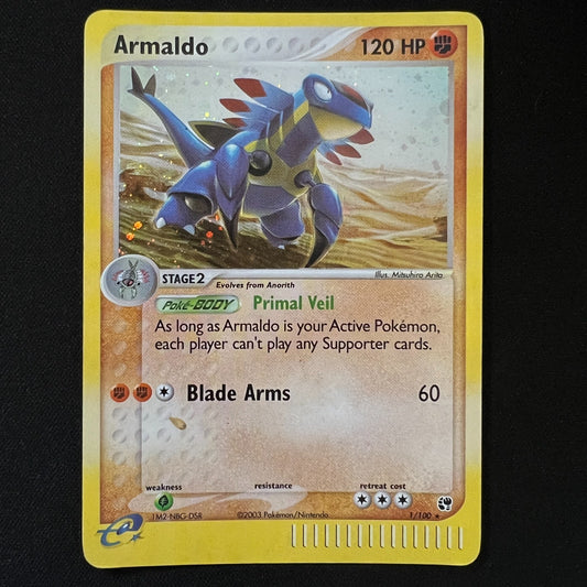 Armaldo - 1/100 - Pokemon Ex Sandstorm Vintage Holo Card LP