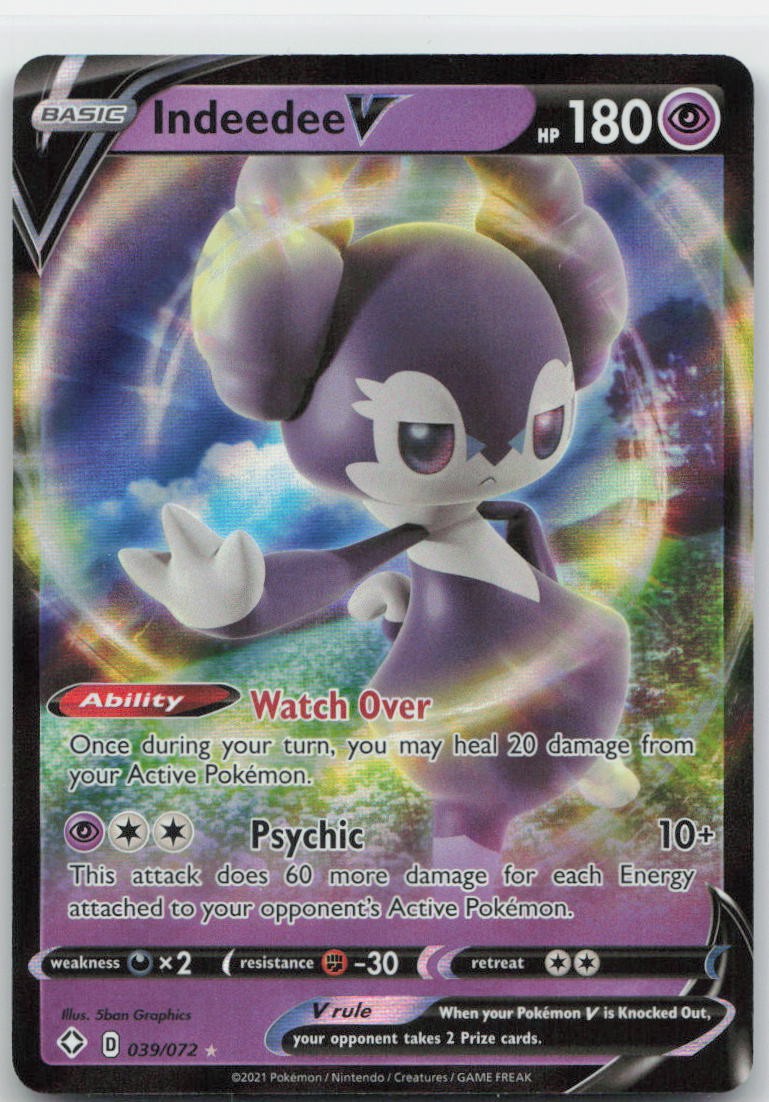 Indeedee V Holo Ultra Rare 039/072 Shining Fates NM