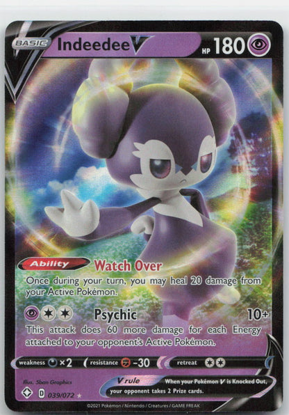 Indeedee V Holo Ultra Rare 039/072 Shining Fates NM