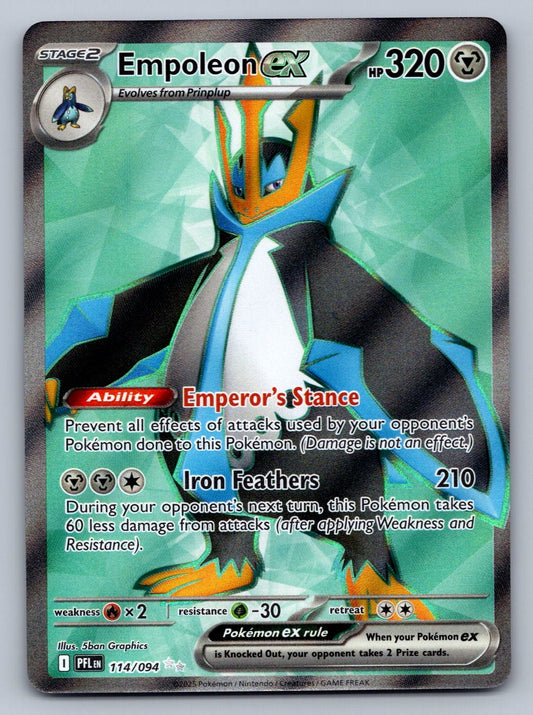 Empoleon ex - 114/094 Metal Holo ME02: Phantasmal Flames NM