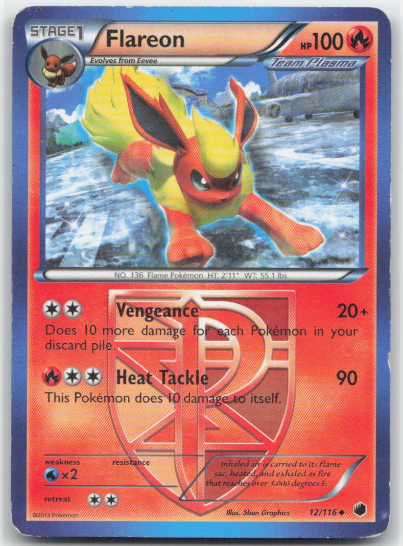 Flareon (Team Plasma) Uncommon 12/116 Plasma Freeze LP