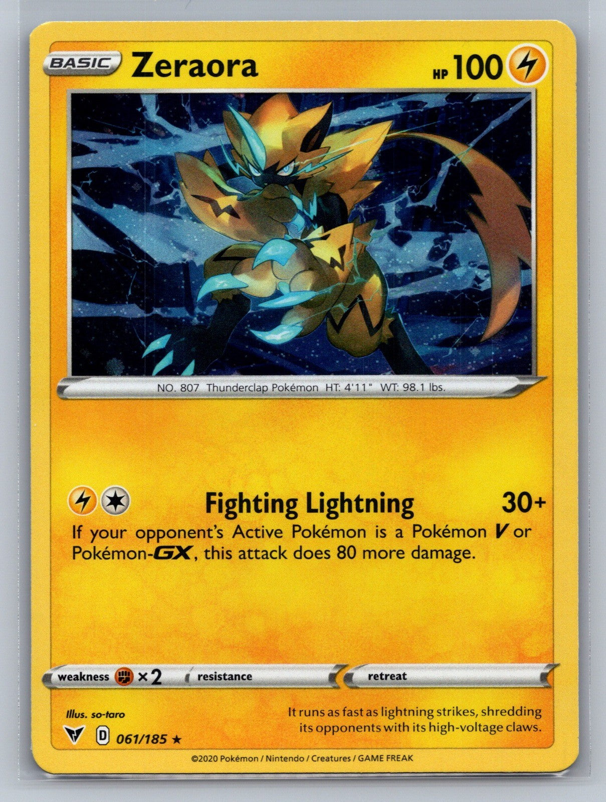 Zeraora - (Cosmos Holo) Holo Rare 061/185 Miscellaneous Cards & Products NM