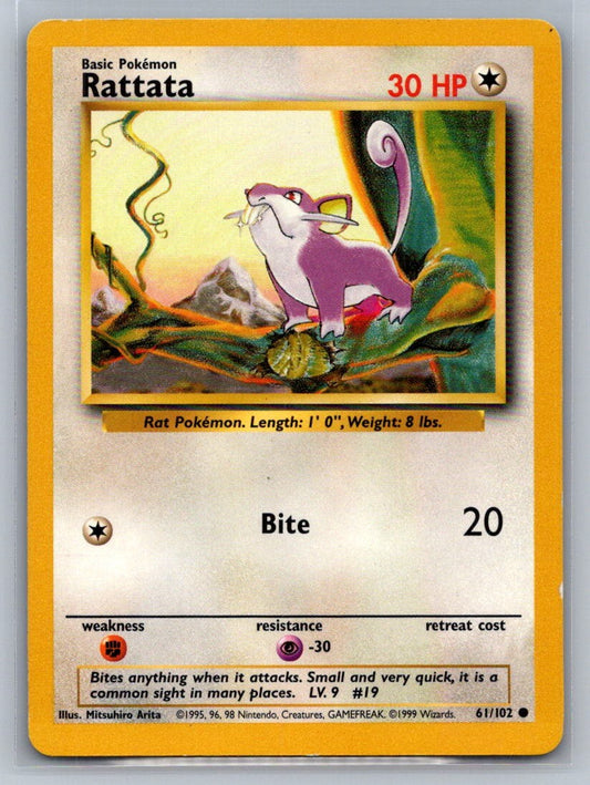 Rattata Common 061/102 Base Set LP