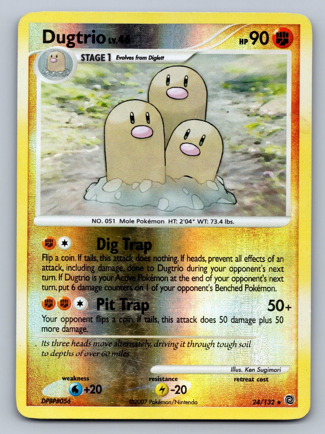 Dugtrio Reverse Holo Rare 24/132 Secret Wonders NM