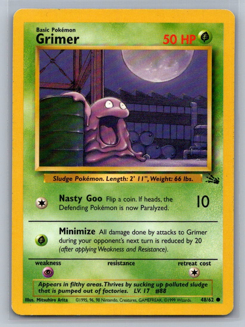 Grimer Unlimited Common 48/62 Fossil LP