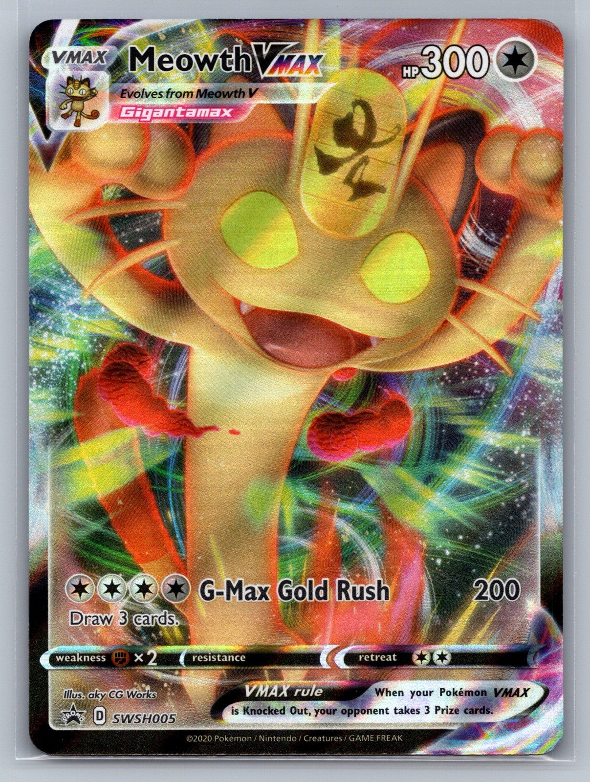 Meowth VMAX Holo Promo SWSH005 SWSH: Sword & Shield Promo Cards NM