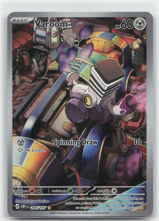 Varoom - Holo Illustration Rare 206/197 SV03: Obsidian Flames NM