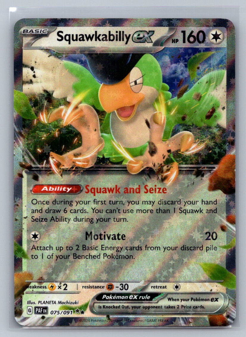 Squawkabilly ex - Holo Double Rare 075/091 SV: Paldean Fates NM