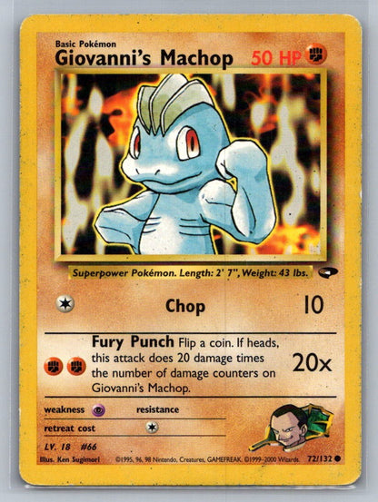 Giovanni's Machop Unlimited Common 072/132 Gym Challenge LP