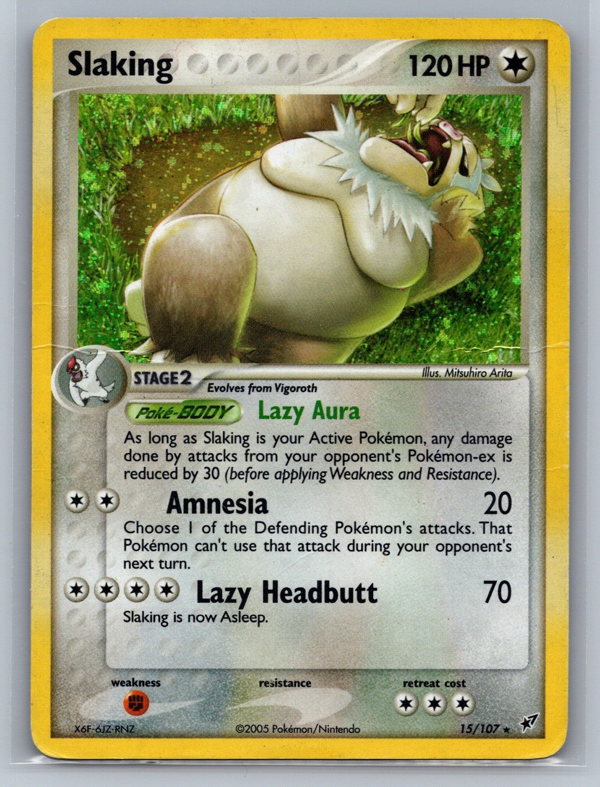 Slaking Holo Holo Rare 15/107 Deoxys HP