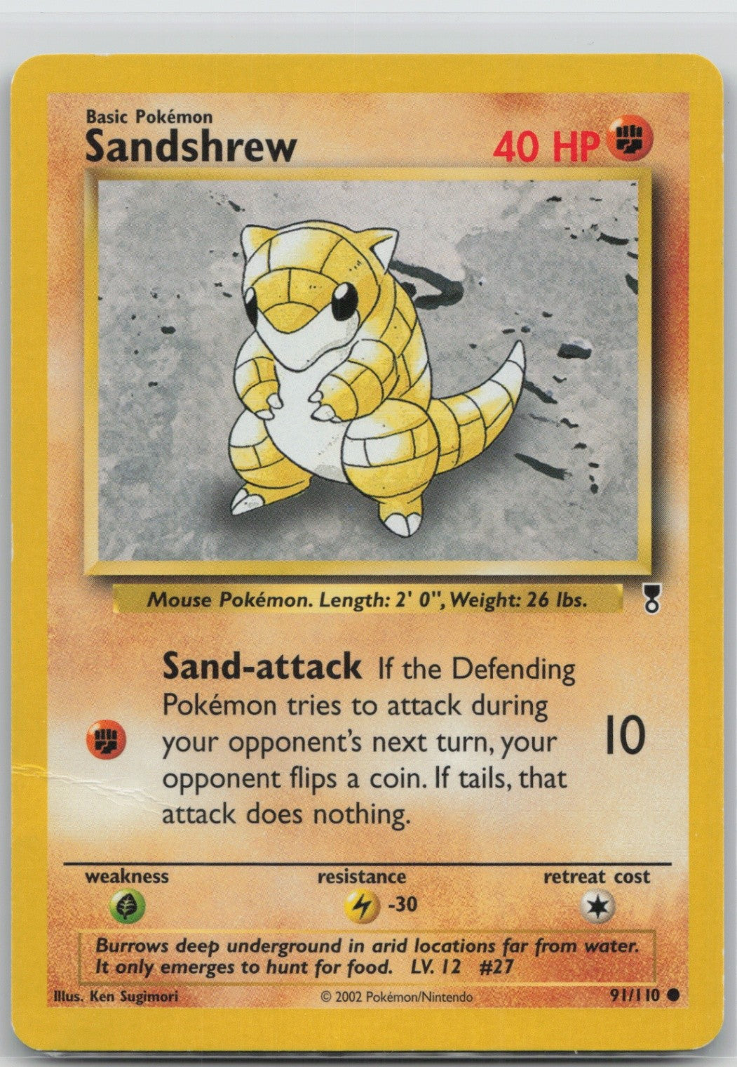 Sandshrew Regular Common 091/110 Legendary Collection MP