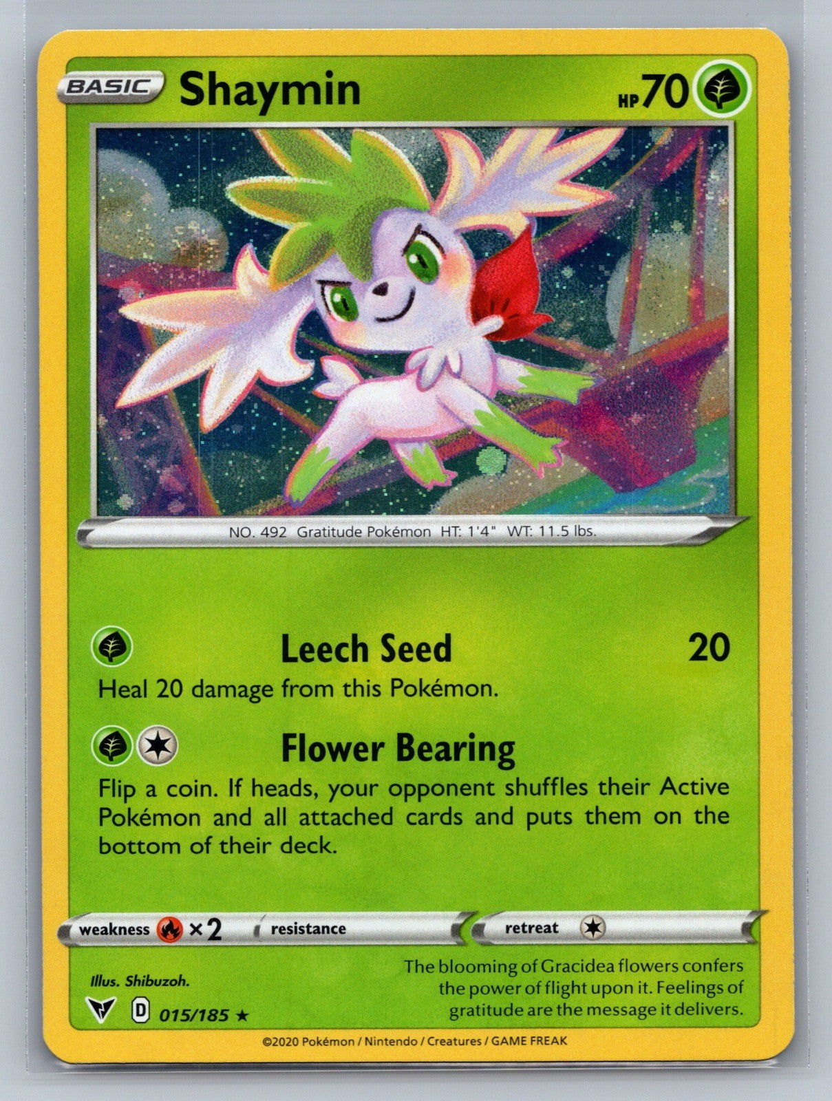 Shaymin - (Cosmos Holo) Holo Rare 015/185 Miscellaneous Cards & Products NM