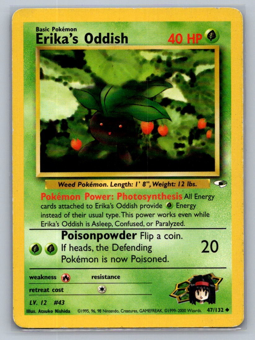 Erika's Oddish (47) Unlimited Uncommon 047/132 Gym Heroes LP