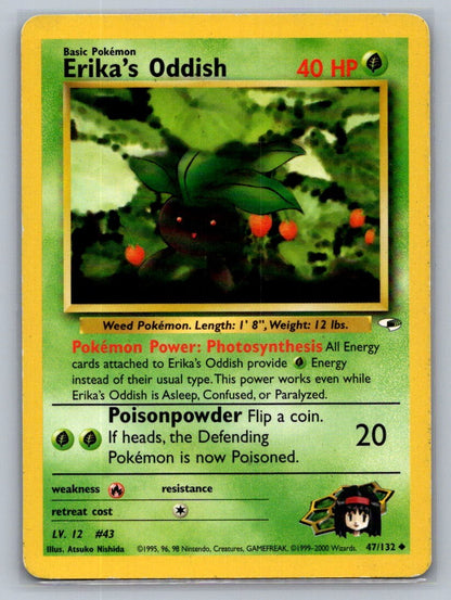Erika's Oddish (47) Unlimited Uncommon 047/132 Gym Heroes LP