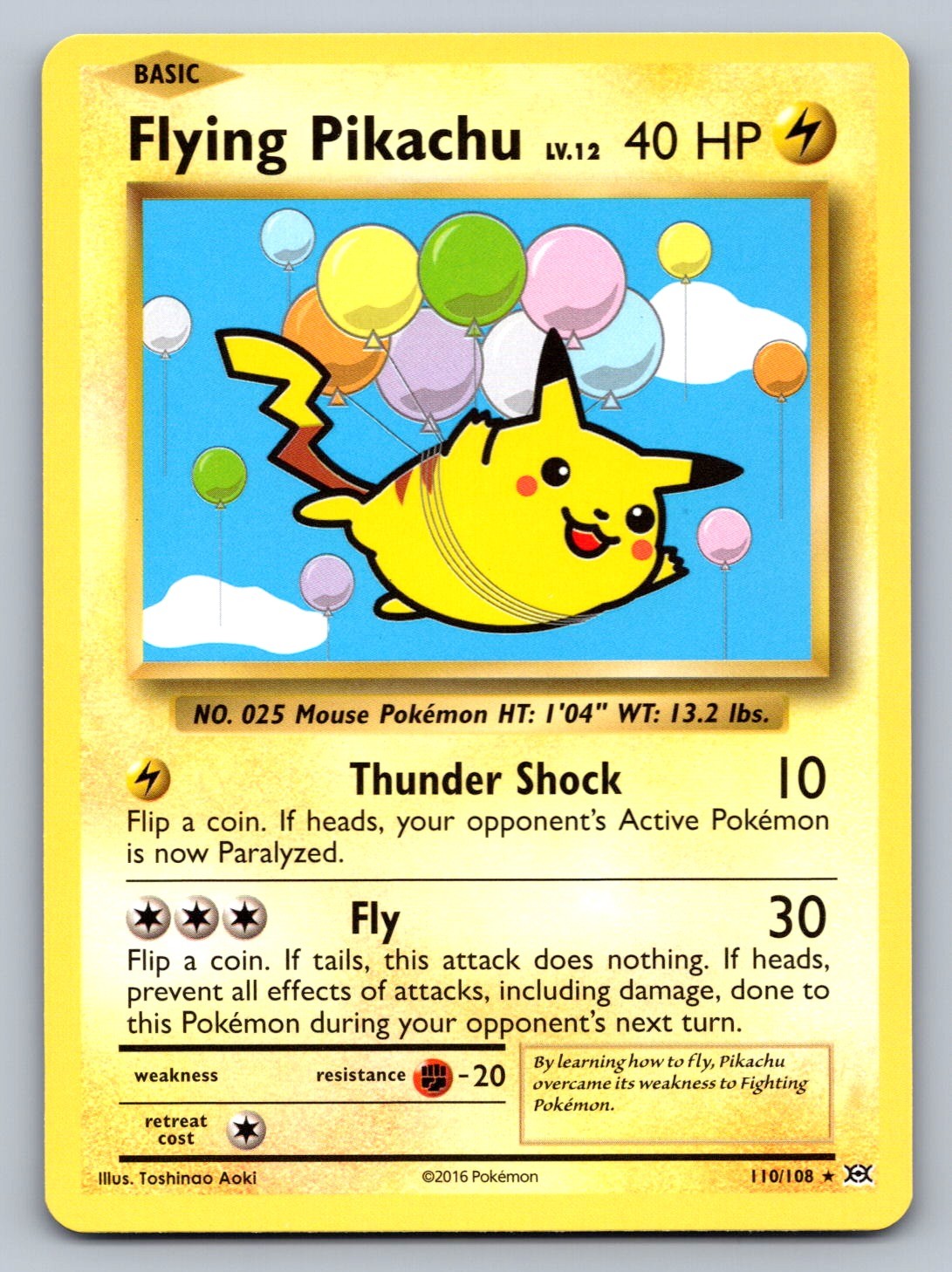 Flying Pikachu 110/108 Lightning XY - Evolutions NM