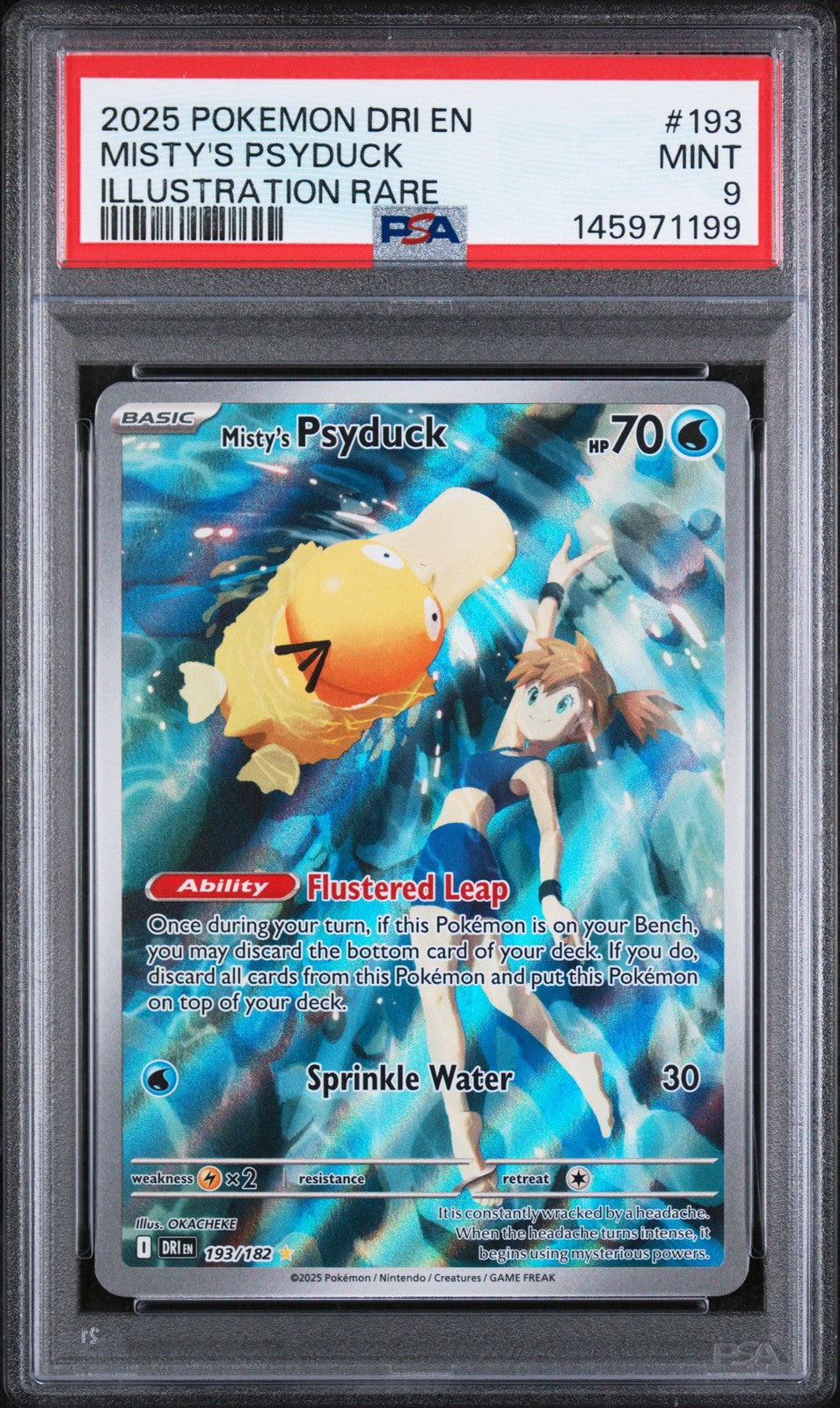 Misty'S Psyduck Illustration Rare 193 Pokemon Dri En-Destined Rivals NM PSA 9