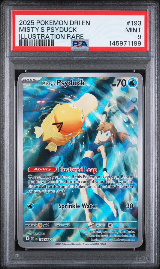 Misty'S Psyduck Illustration Rare 193 Pokemon Dri En-Destined Rivals NM PSA 9