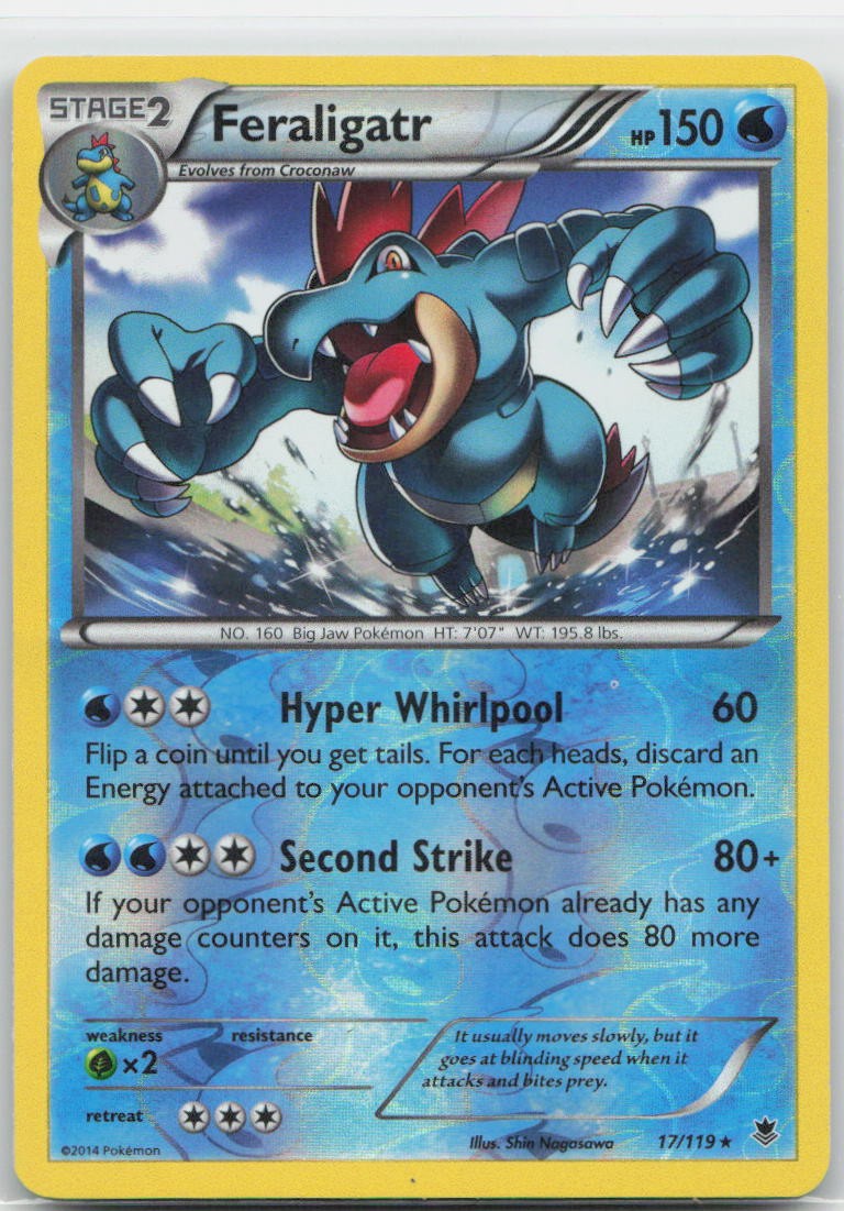 Feraligatr Reverse Holo Holo Rare 17/119 XY - Phantom Forces LP