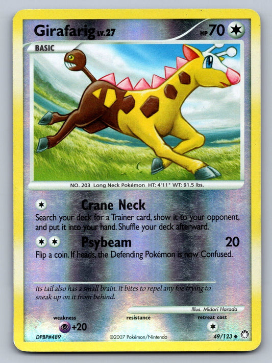 Girafarig 49/123 Colorless Reverse Holo Mysterious Treasures LP