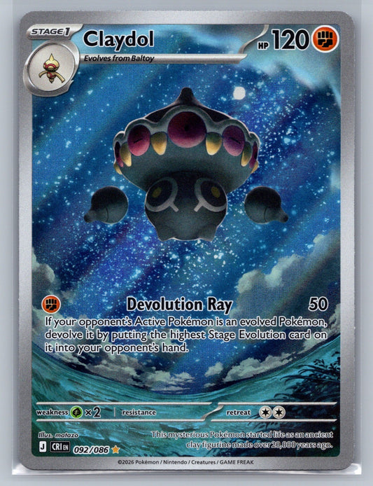 Claydol Holo Illustration Rare 092/086 ME04: Chaos Rising NM