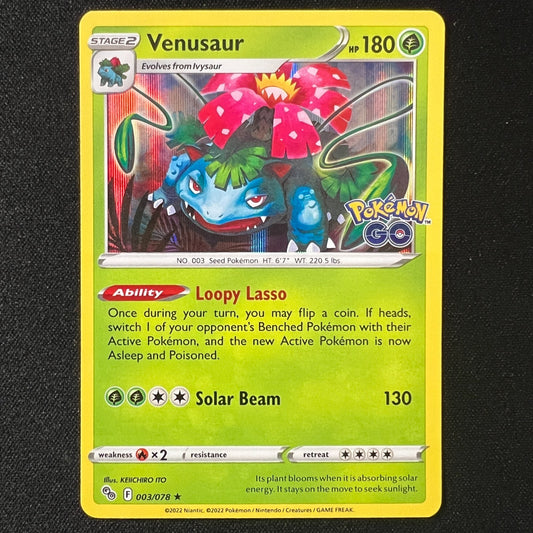Venusaur 003/078 – Pokemon GO Holo Rare Cards TCG LP