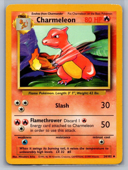 Charmeleon Uncommon 024/102 Base Set LP