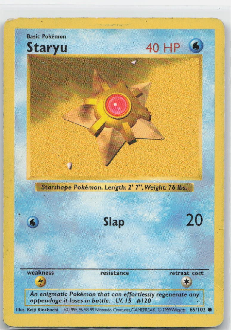 Staryu Unlimited Common 065/102 Base Set (Shadowless) MP