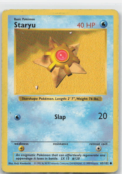 Staryu Unlimited Common 065/102 Base Set (Shadowless) MP