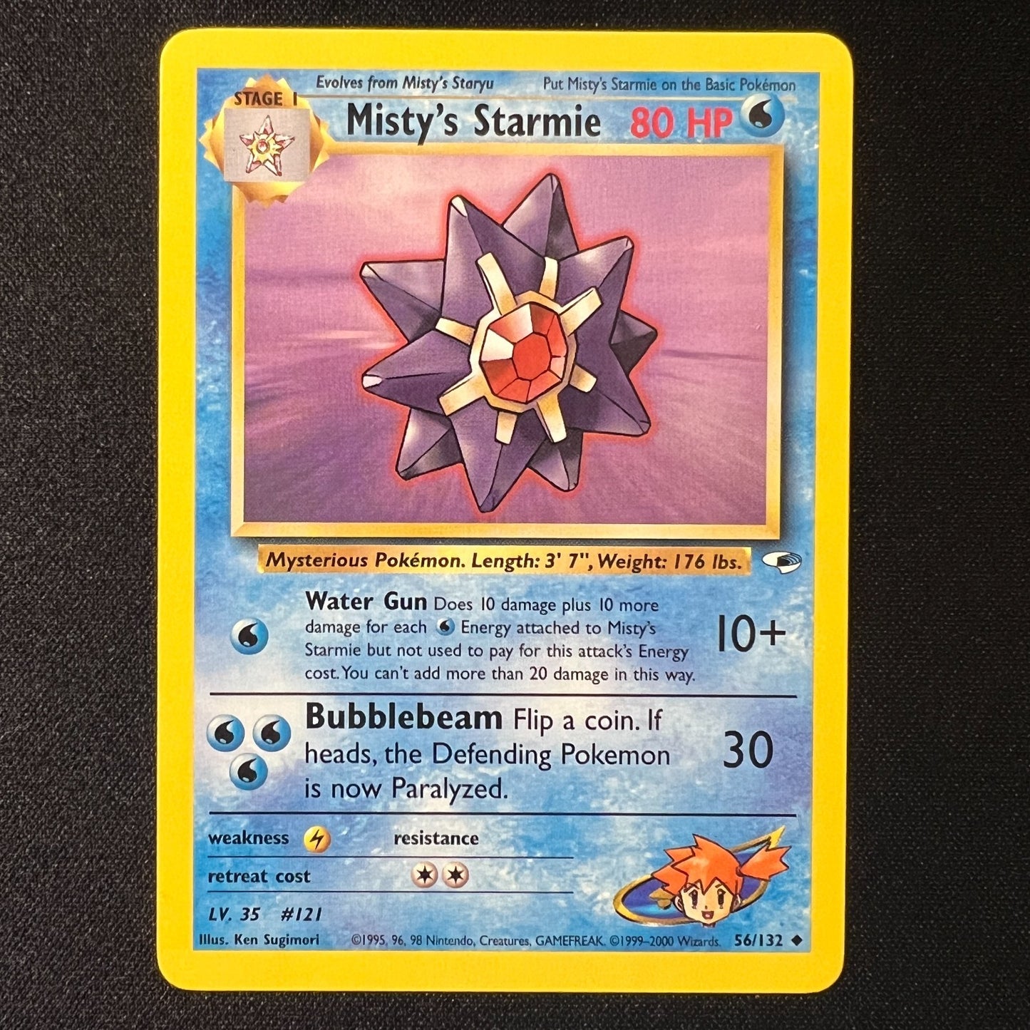 Misty’s Starmie - 56/132 - Uncommon - Gym Heroes - Pokemon Card - LP