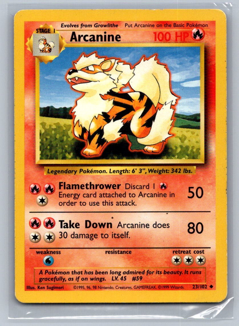 Arcanine Uncommon 023/102 Base Set LP