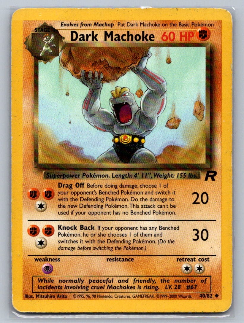 Dark Machoke Unlimited Uncommon 40/82 Team Rocket MP